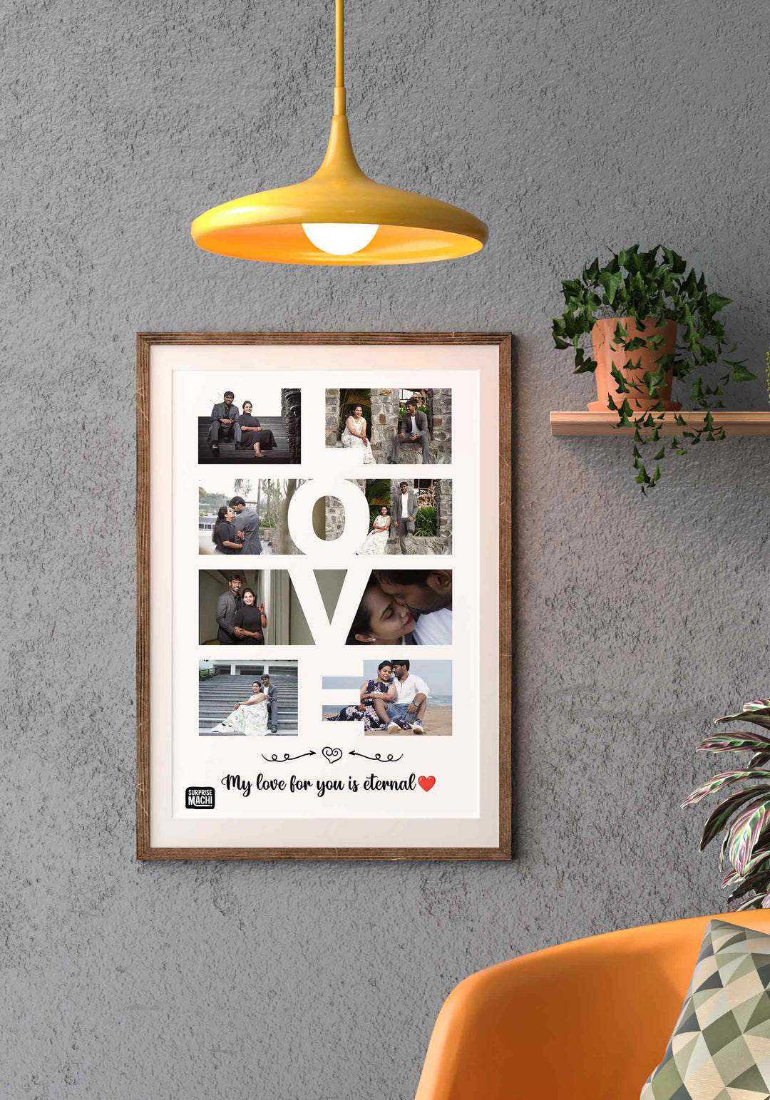 Surprisemachi "Clip Your Love" gift with a decorative love-themed photo frame for cherished memories and special moments.
