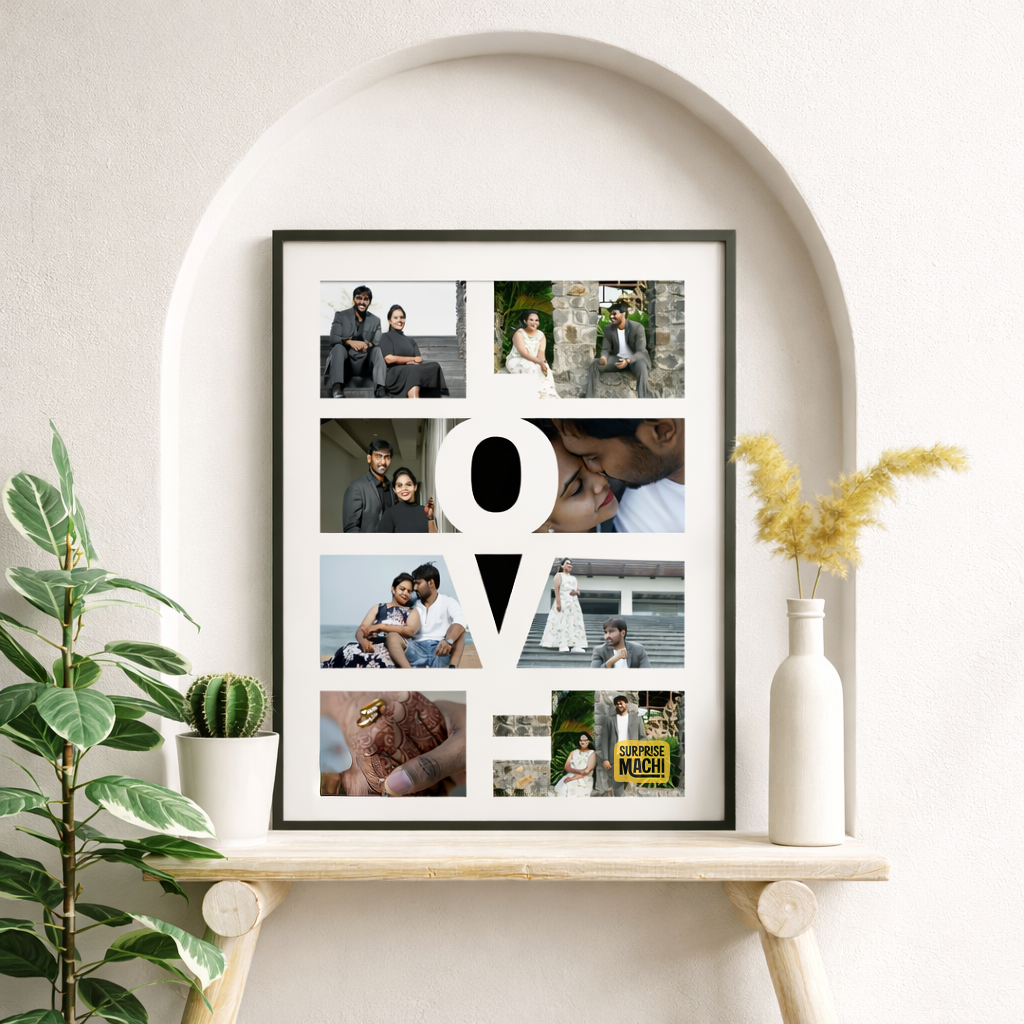 Decorative love-themed frame from Surprisemachi, ideal for gifting, with a romantic design perfect for special occasions.